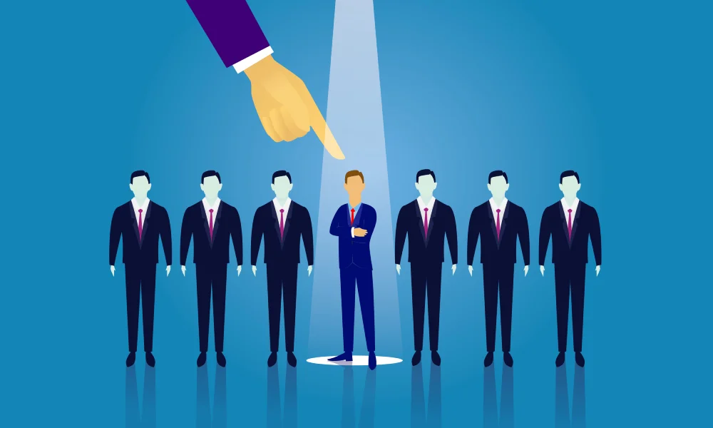 LinkedIn professional highlighted in spotlight among peers, symbolizing connection requests not being ignored.