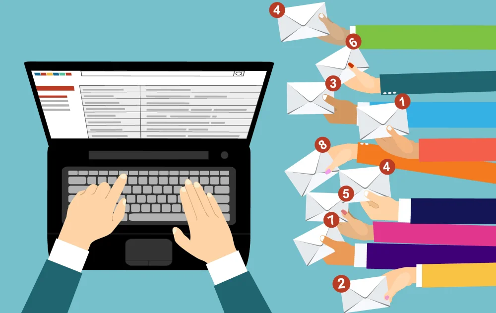 AI-enhanced email concept for personalized B2B lead generation outreach